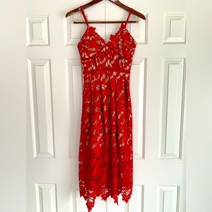 Love…ady lace midi dress.